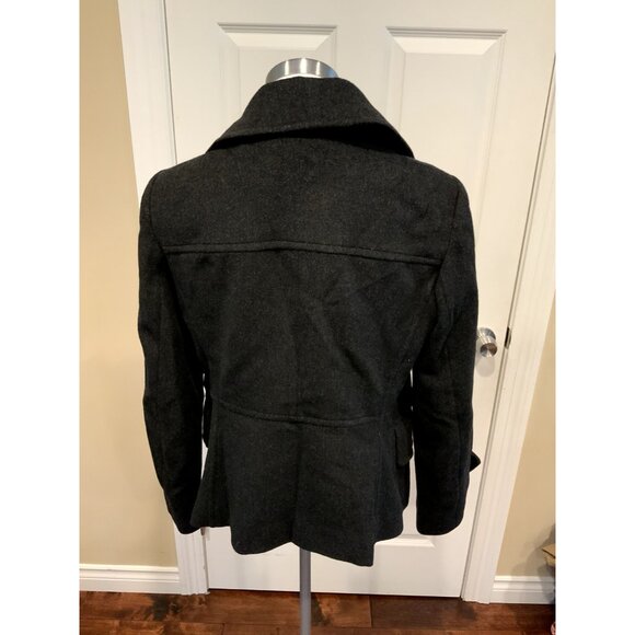 Michael Kors Black Wool Double Breasted Pea Coat, Size 12 - Picture 6 of 7